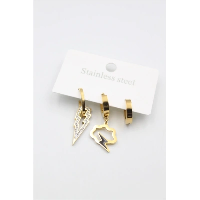 HERŞEYTREND 3lü Bulut Küpe - Altın