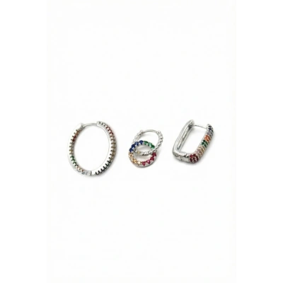 HERŞEYTREND 3lü Halka Küpe - Gümüş