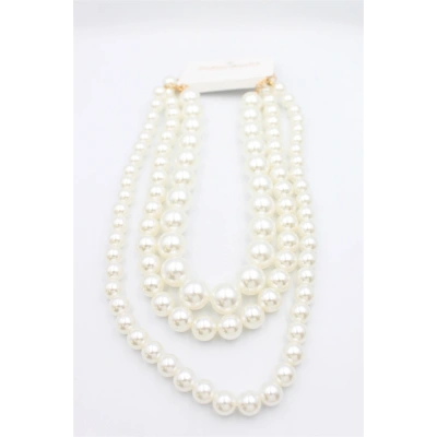 HERŞEYTREND 3lü İnci Set Kolye - Beyaz
