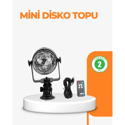 HERŞEYTREND 3 Renk 7 Mod Döner Disko Topu Işık