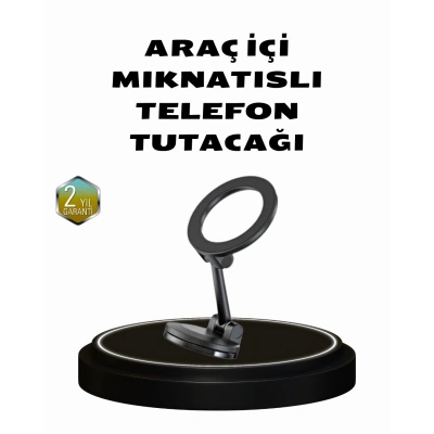 HERŞEYTREND 360° Dönebilen Katlanır Manyetik Araç Telefon Tutucu – MagSafe Uyumlu, Kompakt ve Şık Tasarım