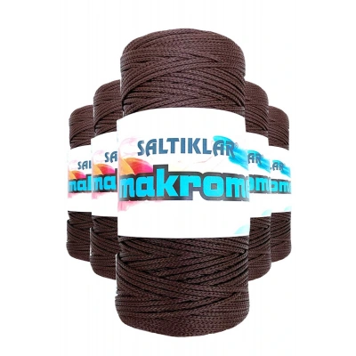 HERŞEYTREND 5 Adet Polyester Makrome İpi 2070 Kahve 100 gr