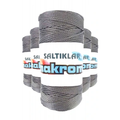 HERŞEYTREND 5 Adet Polyester Makrome İpi 423 Gri 100 gr