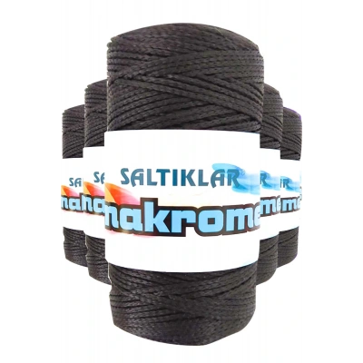 HERŞEYTREND 5 Adet Polyester Makrome İpi SYH Siyah 100 gr