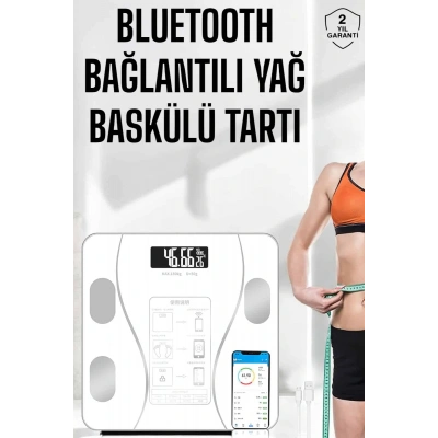 HERŞEYTREND Akıllı THT Dijital Baskül Yağ Su Kas Vücut Kitle Kilo Ölçer THT
