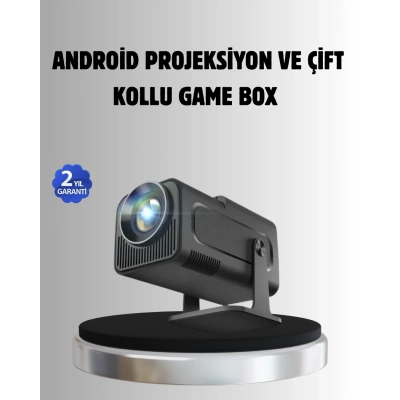 HERŞEYTREND Android Projeksiyon Game Box – 1280x720p HD Çözünürlük, Bluetooth,HDMI ve USB Girişli