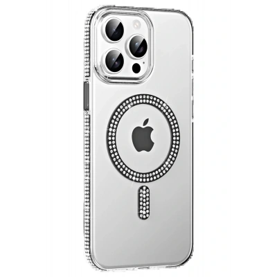 LitaeTrend Apple iPhone 14 Pro Max Move Taşlı Magsafe Kapak - Siyah