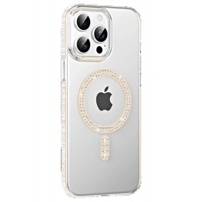 LitaeTrend Apple iPhone 15 Pro Max Move Taşlı Magsafe Kapak - Pembe