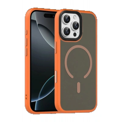 LitaeTrend Apple iPhone 16 Pro Max Megane Magsafe Kapak - Turuncu