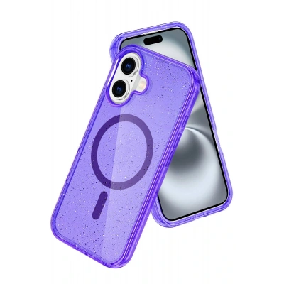 LitaeTrend Apple iPhone 16 Star Magsafe Kapak - Mor