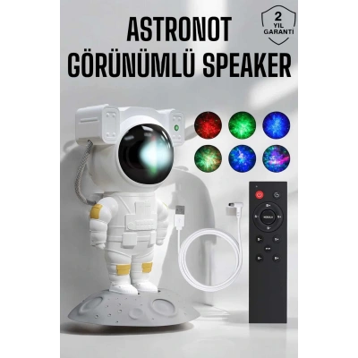 HERŞEYTREND Astronot Görünümlü Projeksiyon Speaker Taşınabilir