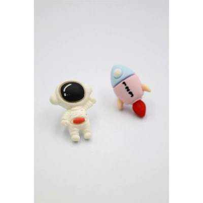 HERŞEYTREND Astronot Hamur Küpe - ÇOK RENKLİ