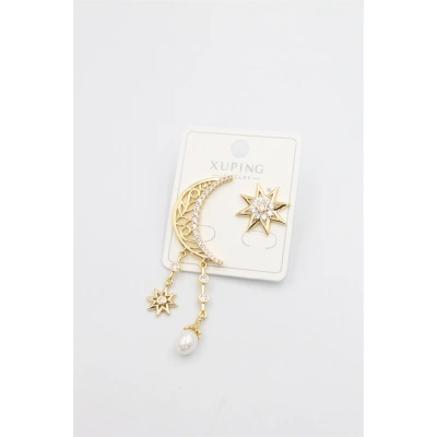 HERŞEYTREND Ay Yıldız Küpe - Altın