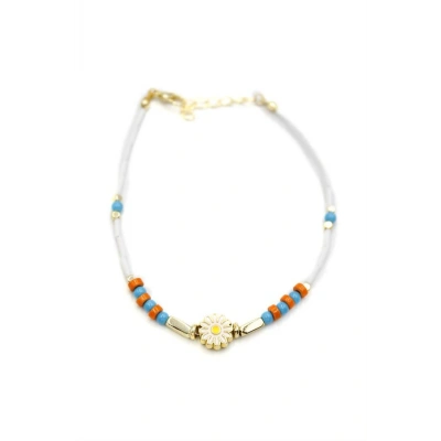 LitaeTrend Boncuklu Papatya Halhal - Altın