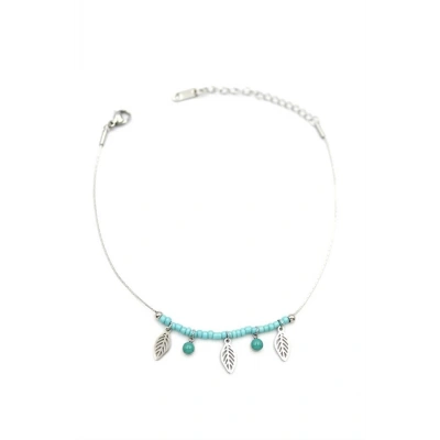 LitaeTrend Boncuklu Yonca Halhal - Gümüş