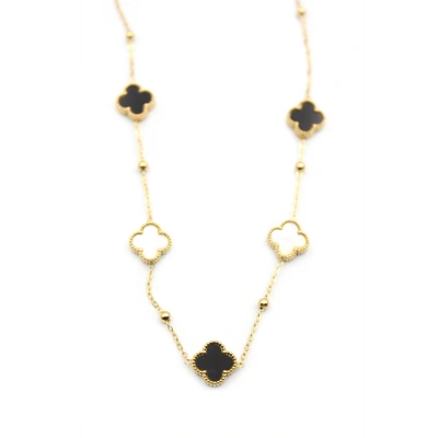 HERŞEYTREND Boncuklu Yonca Kolye - Altın