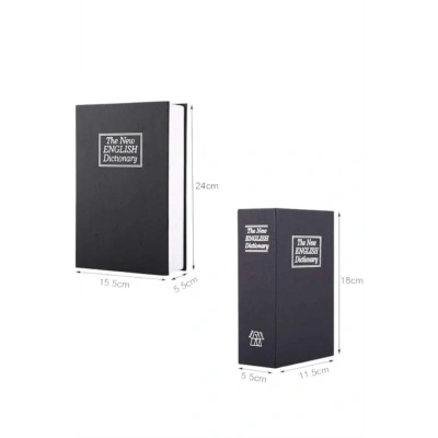 HERŞEYTREND Büyük Boy Anahtarlı Kitap Görünümlü Gizli Kasa Çelik Kasa Altın Kasası