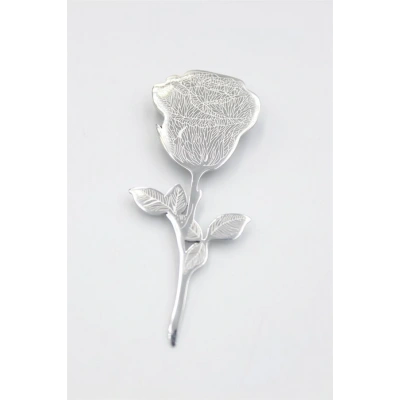 HERŞEYTREND Çelik Gül Broş - Gümüş