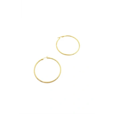 LitaeTrend Çelik Halka Küpe - 5 cm - Altın