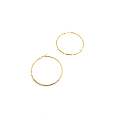 LitaeTrend Çelik Halka Küpe -7 cm - Altın