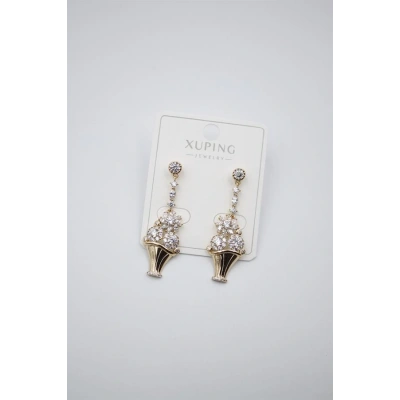 HERŞEYTREND Çiçek Buketi Küpe - Altın