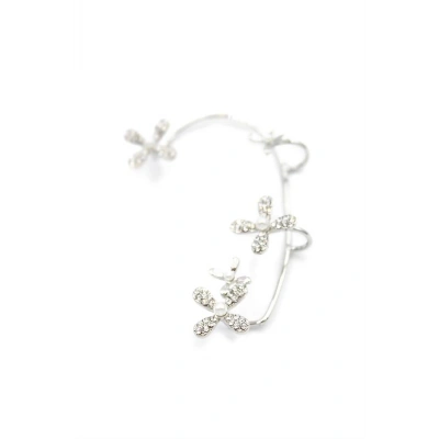 LitaeTrend Çiçek Kıkırdak Küpe - Gümüş