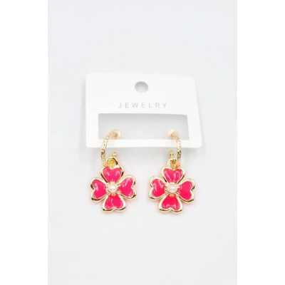 HERŞEYTREND Çiçek Küpe - Pembe