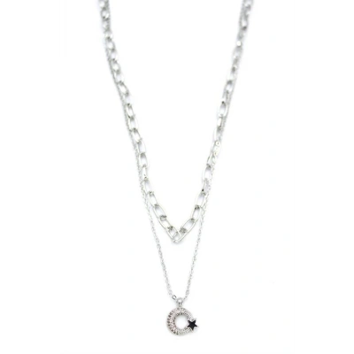 LitaeTrend Çoklu Ay Yıldız Kolye - Gümüş