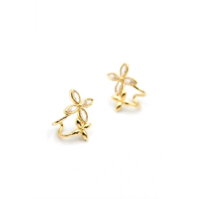 LitaeTrend Çoklu Çiçek Küpe - Altın