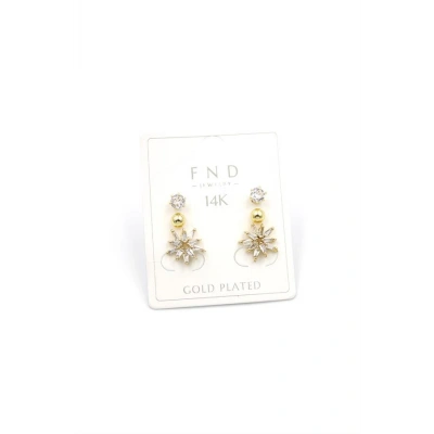 HERŞEYTREND Çoklu Çiçek Küpe - Altın