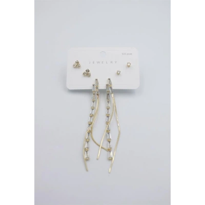 HERŞEYTREND Çoklu Set Küpe - Altın