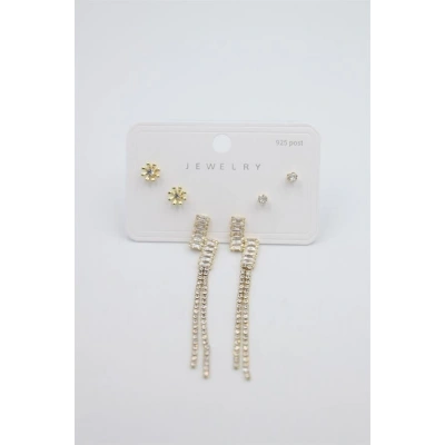 HERŞEYTREND Çoklu Set Küpe - Altın