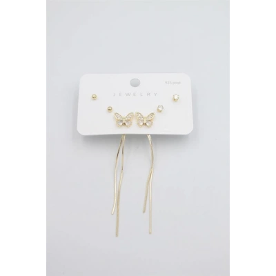 HERŞEYTREND Çoklu Set Küpe - Altın