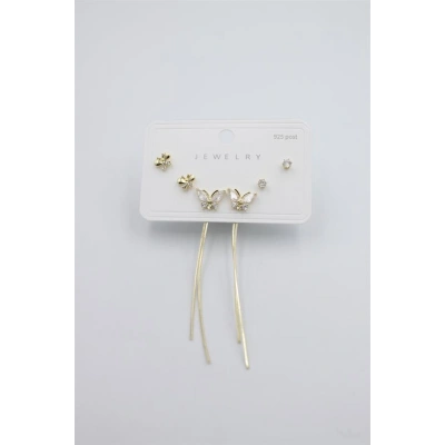 HERŞEYTREND Çoklu Set Küpe - Altın