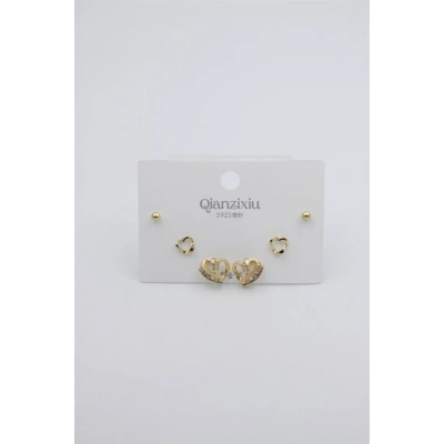 HERŞEYTREND Çoklu Set Küpe - Altın