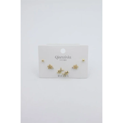 HERŞEYTREND Çoklu Set Küpe - Altın