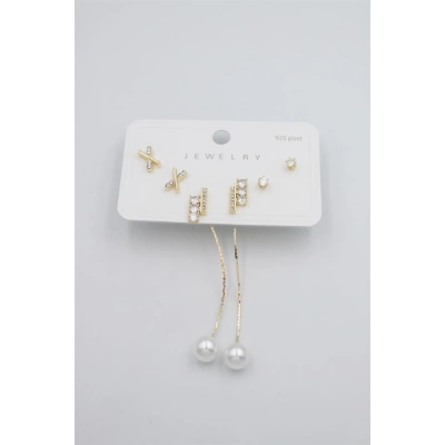 HERŞEYTREND Çoklu Set Küpe - Altın