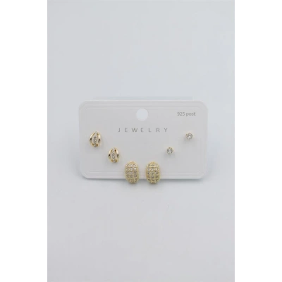 HERŞEYTREND Çoklu Set Küpe - Altın