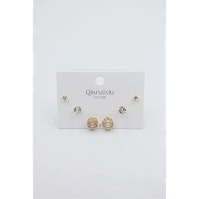 HERŞEYTREND Çoklu Set Küpe - Altın