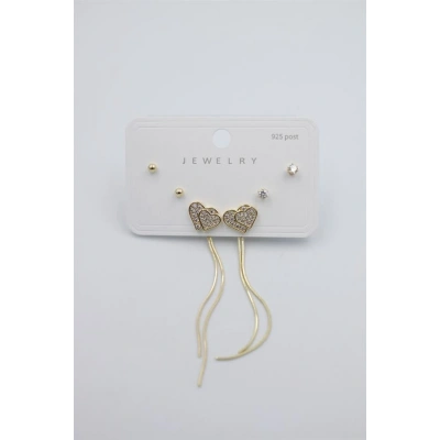 HERŞEYTREND Çoklu Set Küpe - Altın