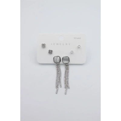 HERŞEYTREND Çoklu Set Küpe - Gümüş