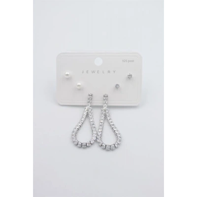 HERŞEYTREND Çoklu Set Küpe - Gümüş