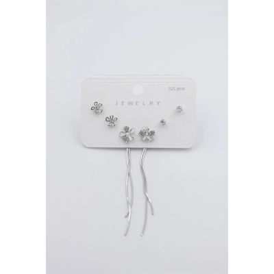 HERŞEYTREND Çoklu Set Küpe - Gümüş