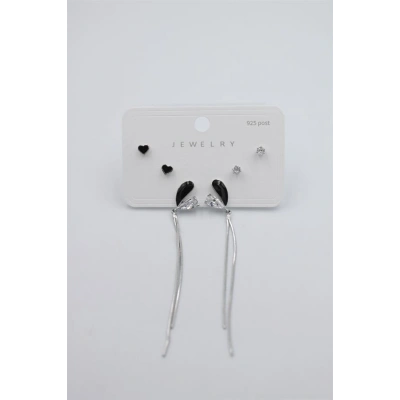 HERŞEYTREND Çoklu Set Küpe - Gümüş