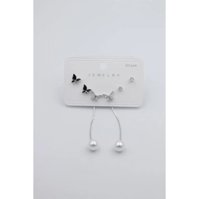 HERŞEYTREND Çoklu Set Küpe - Gümüş