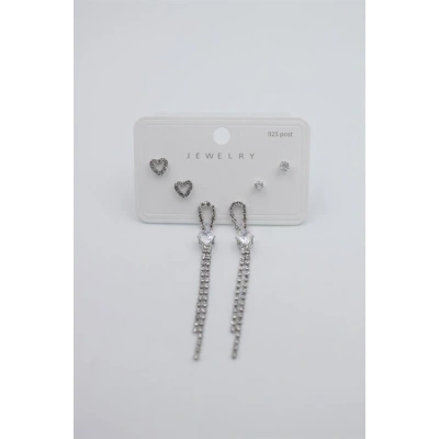 HERŞEYTREND Çoklu Set Küpe - Gümüş