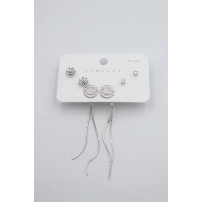 HERŞEYTREND Çoklu Set Küpe - Gümüş