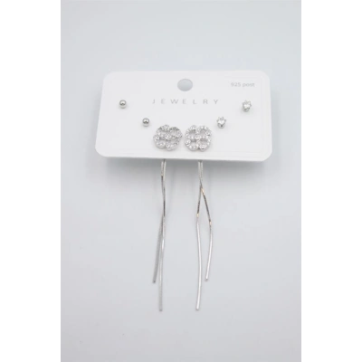 HERŞEYTREND Çoklu Set Küpe - Gümüş