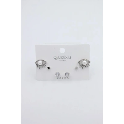 HERŞEYTREND Çoklu Set Küpe - Gümüş