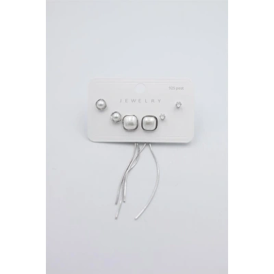 HERŞEYTREND Çoklu Set Küpe - Gümüş